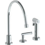 Watermark - Deck Mounted 3 Hole Extended Gooseneck Kitchen Set - Includes Side Spray - Vintage Copper