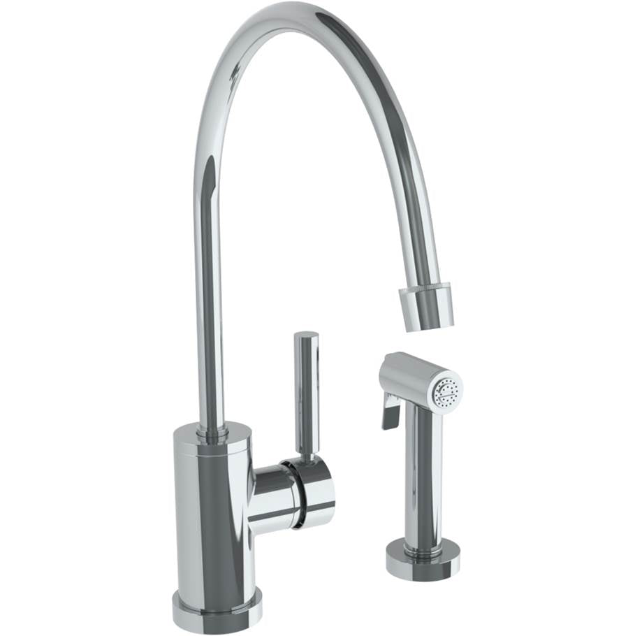 Watermark - Deck Mounted 2 Hole Extended Gooseneck Kitchen Set - Includes Side Spray - Vintage Copper