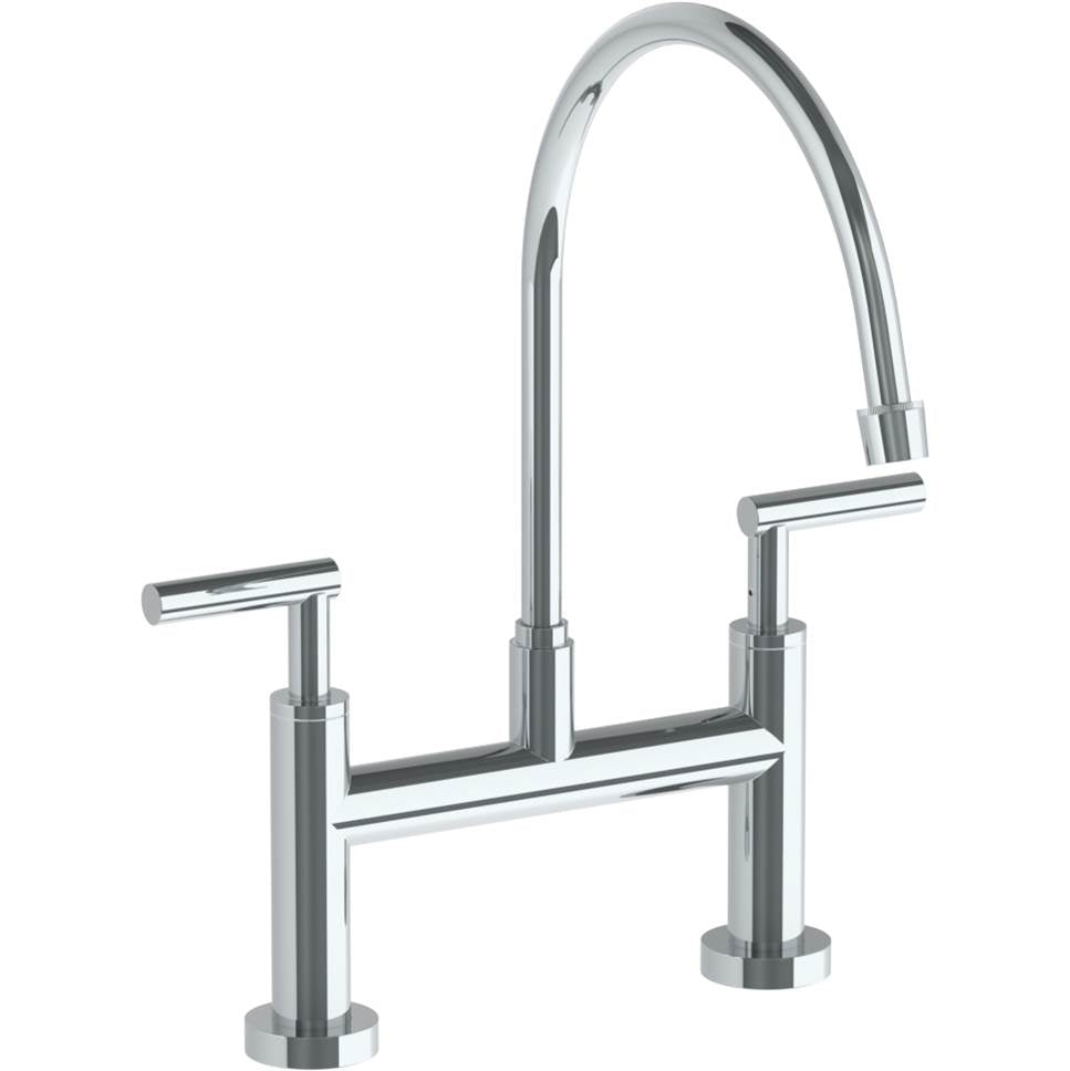 Watermark - Deck Mounted Bridge Extended Gooseneck Kitchen Faucet - Vintage Copper