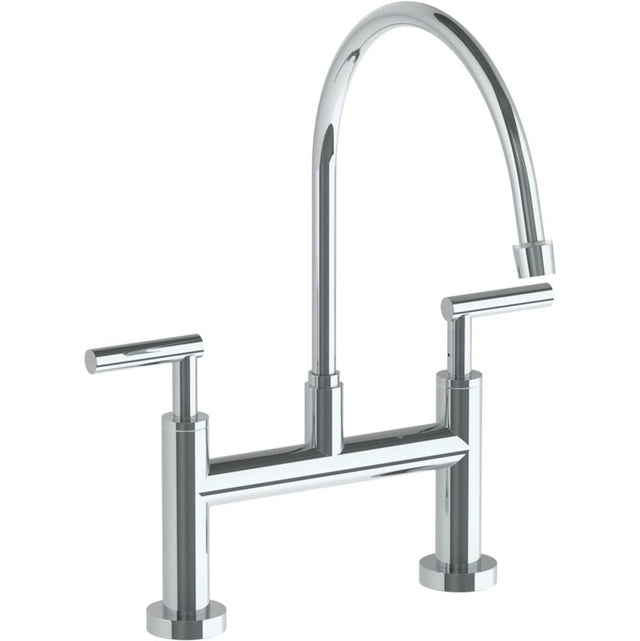 Watermark - Deck Mounted Bridge Extended Gooseneck Kitchen Faucet - Vintage Copper
