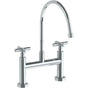 Watermark - Deck Mounted Bridge Extended Gooseneck Kitchen Faucet - Vintage Copper