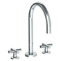 Watermark - Deck Mounted 3 Hole Gooseneck Bath set - Vintage Copper