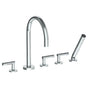 Watermark - Deck Mounted 5 Hole Gooseneck Bath set - Vintage Copper