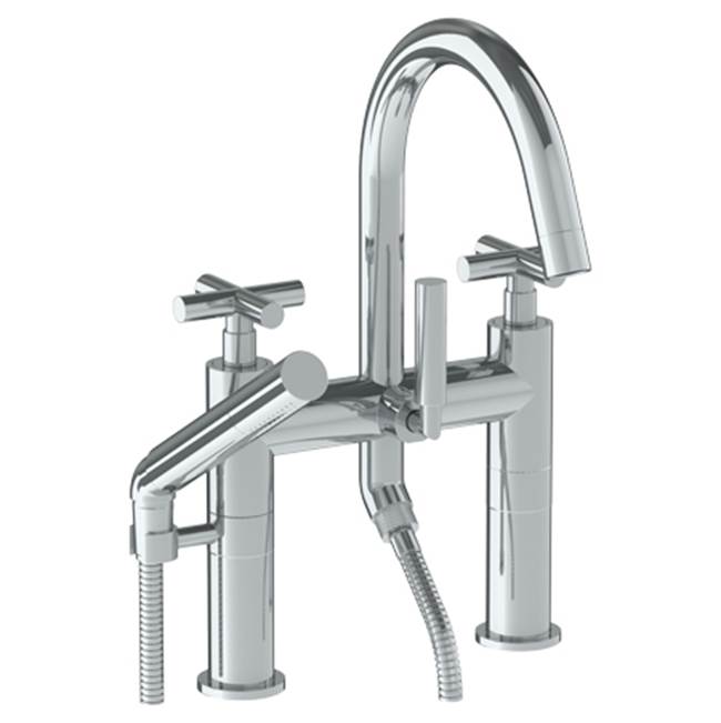 Watermark - Deck Mounted Exposed Gooseneck Bath Set with Hand Shower - Vintage Copper