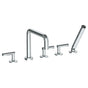 Watermark - Deck Mounted 5 Hole Square Bath set - Vintage Copper