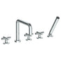 Watermark - Deck Mounted 5 Hole Square Bath set - Vintage Copper