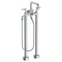 Watermark - Floor Standing Bath set with Square Spout and Volume Hand Shower - Vintage Copper