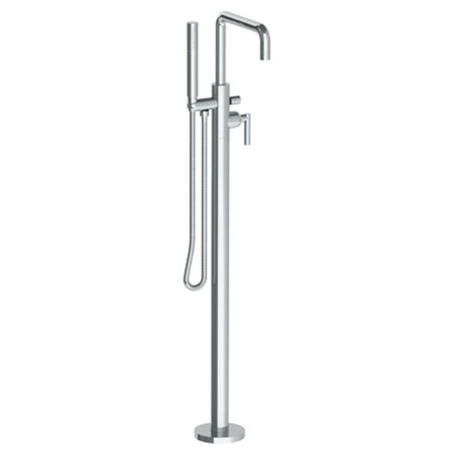 Watermark - Single Hole Floor Standing Square Bath set with Hand Shower - Vintage Copper