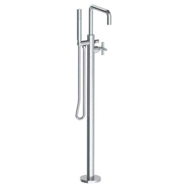 Watermark - Single Hole Floor Standing Square Bath set with Hand Shower - Vintage Copper