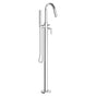 Watermark - Single Hole Floor Standing Gooseneck Bath set with Hand Shower - Vintage Copper