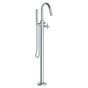 Watermark - Single Hole Floor Standing Gooseneck Bath set with Hand Shower - Vintage Copper