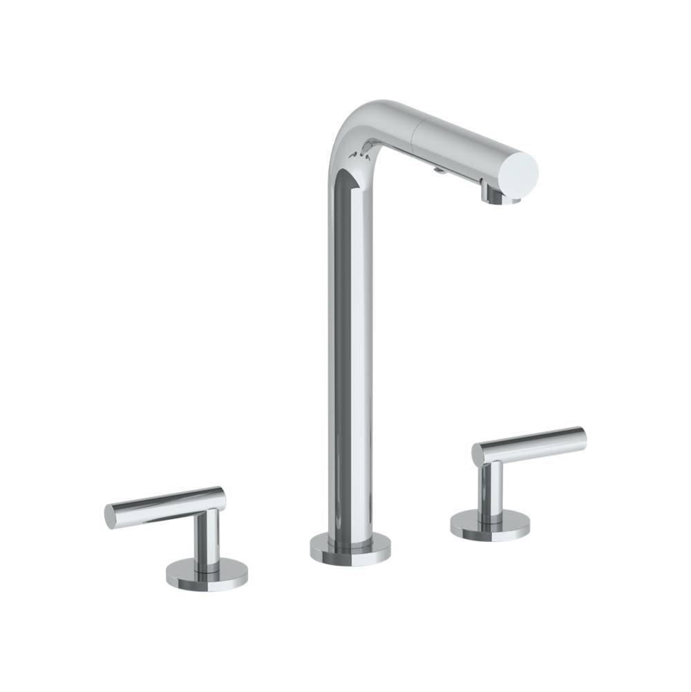 Watermark - Deck Mounted 3 Hole Square Top Prep Faucet with Pull Out Spray - Vintage Copper