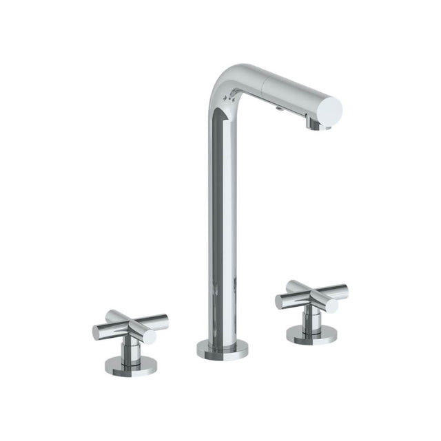 Watermark - Deck Mounted 3 Hole Square Top Prep Faucet with Pull Out Spray - Vintage Copper