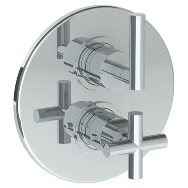 Watermark - Wall Mounted Thermostatic Shower Trim with built-in control, 7 1/2'' dia. - Vintage Copper