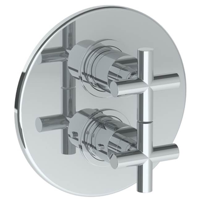 Watermark - Wall Mounted Thermostatic Shower Trim with built-in control, 7 1/2'' dia. - Vintage Copper