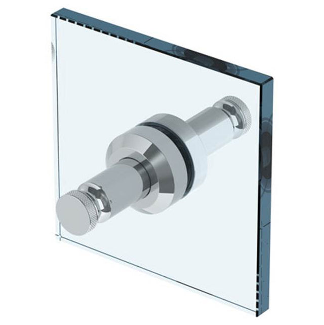 Watermark - Urbane Double Shower Door Knob / Glass Mount Hook - Polished Natural Brass