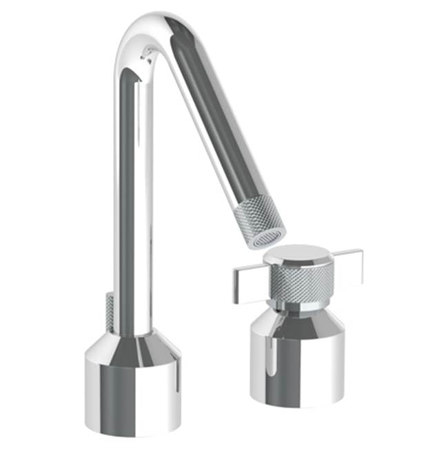 Watermark - Deck Mounted 2 Hole Lavatory Set With Angled Spout - Vintage Brass