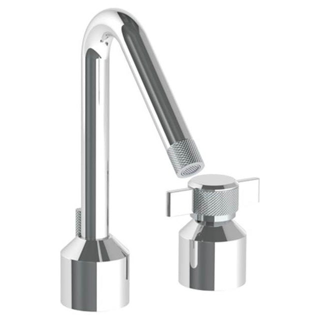 Watermark - Deck Mounted 2 Hole Lavatory Set With Angled Spout - Vintage Brass