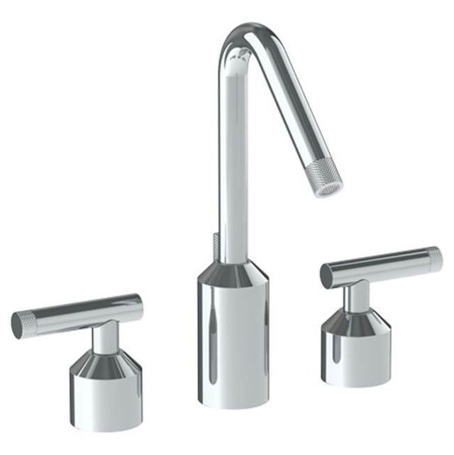Watermark - Deck Mounted 3 Hole Extended Lavatory Set With Angled Spout - Vintage Copper