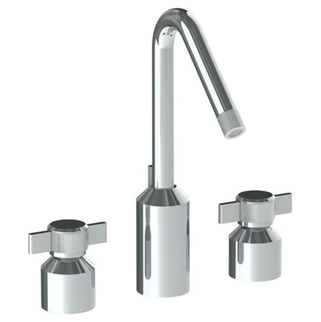 Watermark - Deck Mounted 3 Hole Extended Lavatory Set With Angled Spout - Vintage Copper