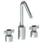 Watermark - Deck Mounted 3 Hole Extended Lavatory Set With Angled Spout - Vintage Copper
