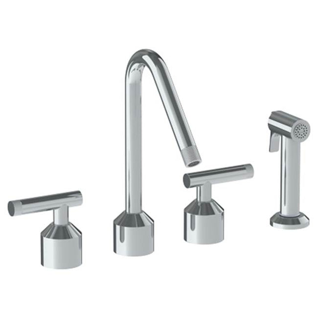 Watermark - Deck Mounted 4 Hole Kitchen Set With Angled Spout - Includes Side Spray - Vintage Copper