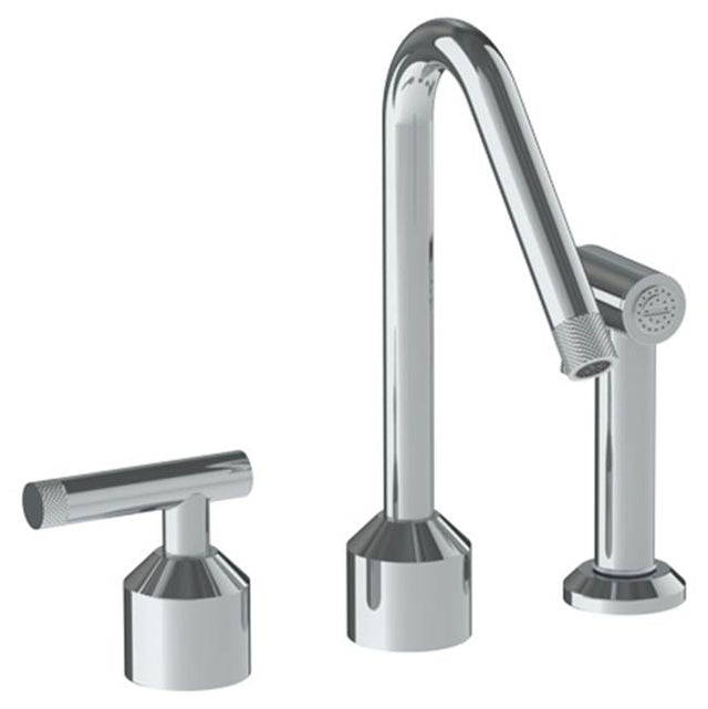 Watermark - Deck Mounted 3 Hole Kitchen Set  With Angled Spout- Includes Side Spray - Vintage Copper