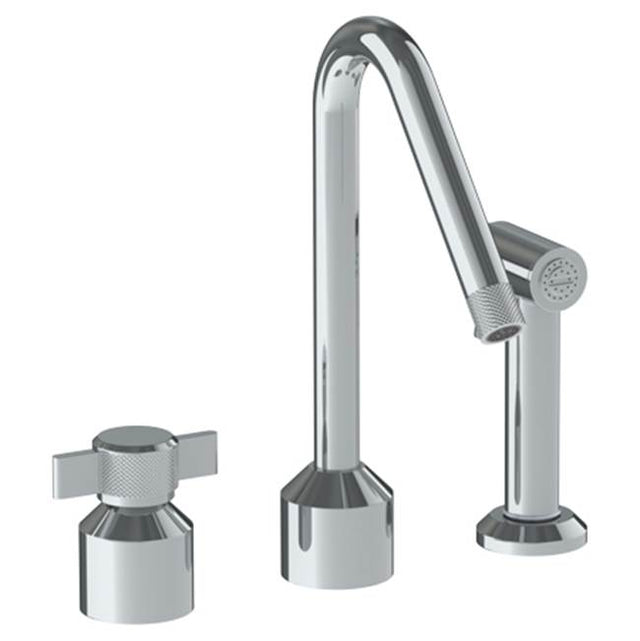 Watermark - Deck Mounted 3 Hole Kitchen Set  With Angled Spout- Includes Side Spray - Vintage Copper