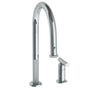Watermark - Deck Mounted 2 Hole Gooseneck Kitchen Faucet with Pull Down Spray - Vintage Copper