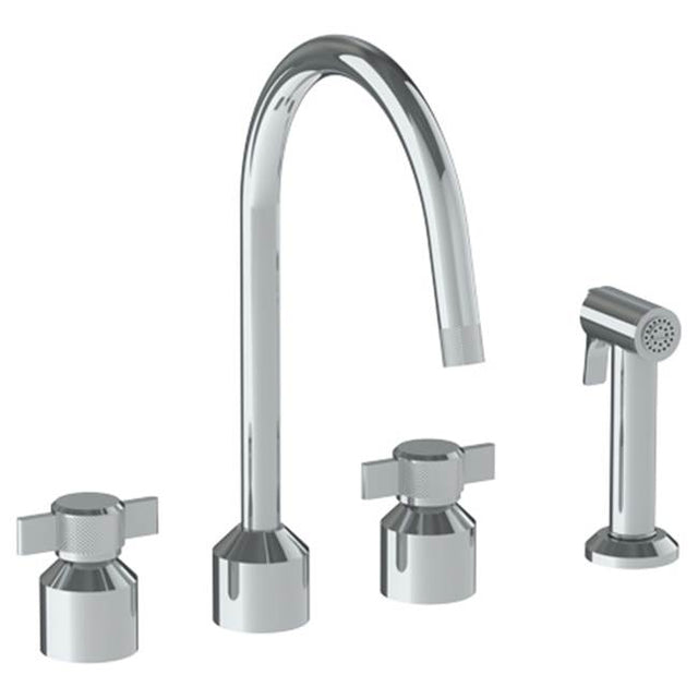 Watermark - Deck Mounted 4 Hole Kitchen Set With Gooseneck Spout - Includes Side Spray - Vintage Copper