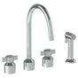 Watermark - Deck Mounted 4 Hole Kitchen Set With Gooseneck Spout - Includes Side Spray - Vintage Copper