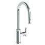 Watermark - Deck Mounted 1 Hole Gooseneck Kitchen Faucet with Pull Down Spray - High Spout - Vintage Copper