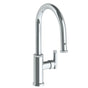 Watermark - Deck Mounted 1 Hole Gooseneck Kitchen Faucet with Pull Down Spray - Low Spout - Vintage Copper