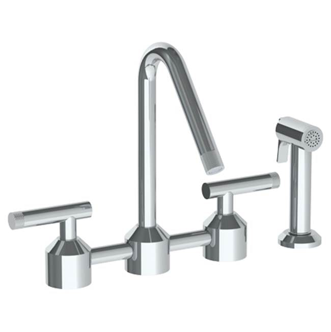 Watermark - Deck Mounted Bridge Kitchen Faucet With Independent Side Spray - Vintage Copper