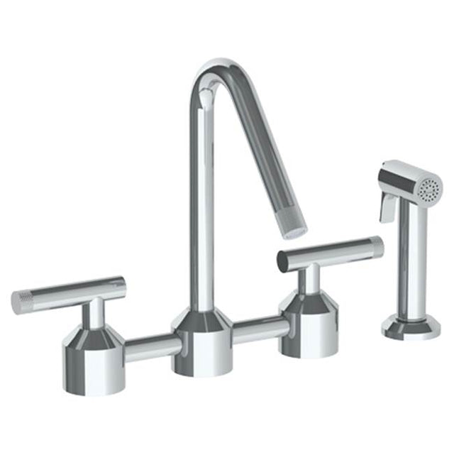 Watermark - Deck Mounted Bridge Kitchen Faucet With Independent Side Spray - Vintage Copper