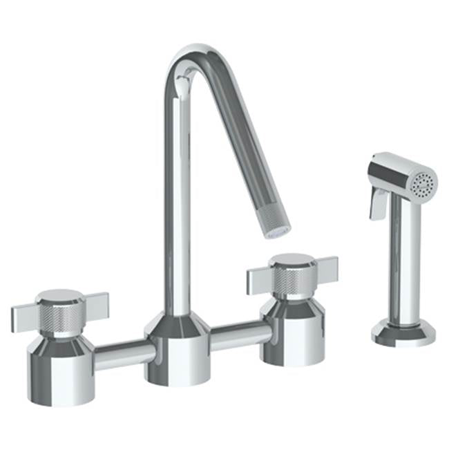 Watermark - Deck Mounted Bridge Kitchen Faucet With Independent Side Spray - Vintage Copper