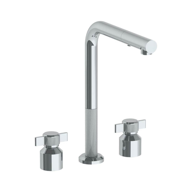 Watermark - Deck Mounted 3 Hole Square Top Kitchen Faucet with Pull Out Spray - Vintage Copper