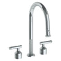 Watermark - Deck Mounted 3 Hole Gooseneck Kitchen Faucet with Pull Down Spray - Vintage Copper