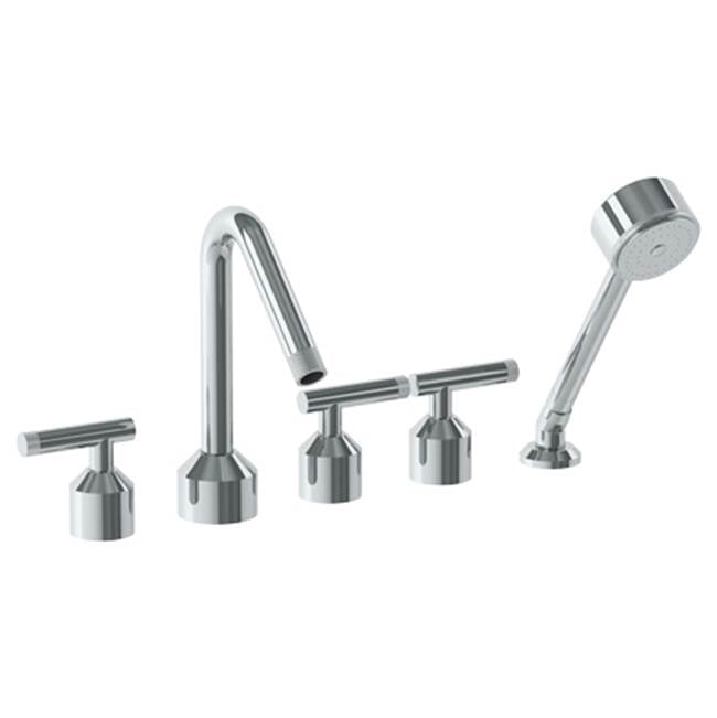 Watermark - Deck Mounted 5 Hole Bath set with Angled Spout - Vintage Copper
