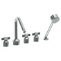 Watermark - Deck Mounted 5 Hole Bath set with Angled Spout - Vintage Copper