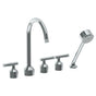 Watermark - Deck Mounted 5 Hole Bath set with Gooseneck Spout - Vintage Copper