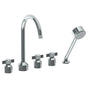 Watermark - Deck Mounted 5 Hole Bath set with Gooseneck Spout - Vintage Copper