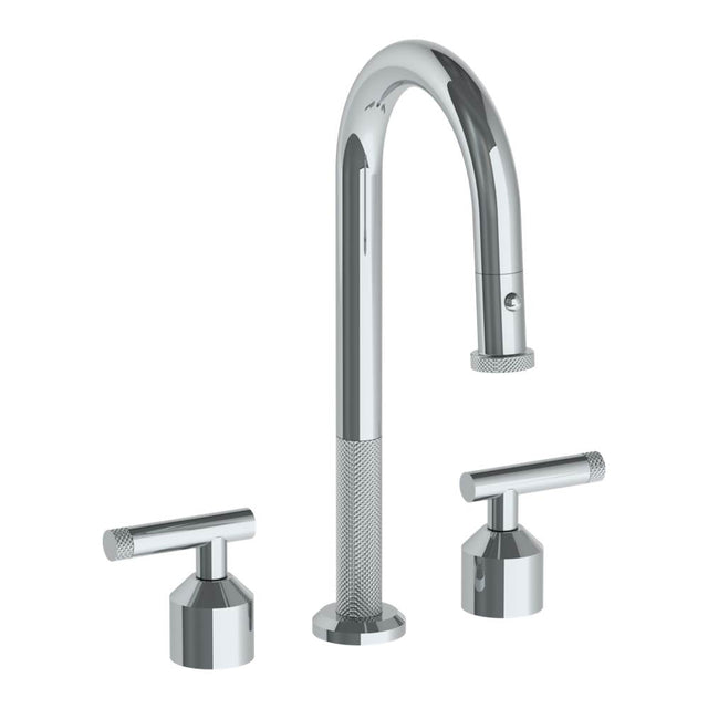 Watermark - Deck Mounted 3 Hole Gooseneck Prep Faucet with Pull Down Spray - Vintage Copper