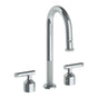 Watermark - Deck Mounted 3 Hole Gooseneck Prep Faucet with Pull Down Spray - Vintage Copper