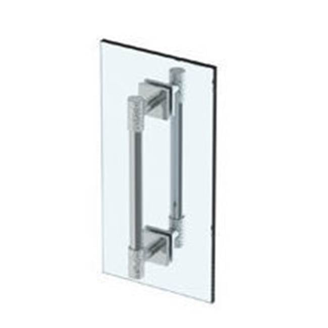 Watermark - Sense 6'' double shower door pull/ glass mount towel bar - Pewter