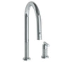 Watermark - Deck Mounted 2 Hole Gooseneck Kitchen Faucet with Pull Down Spray - Vintage Copper