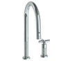 Watermark - Deck Mounted 2 Hole Gooseneck Kitchen Faucet with Pull Down Spray - Vintage Copper