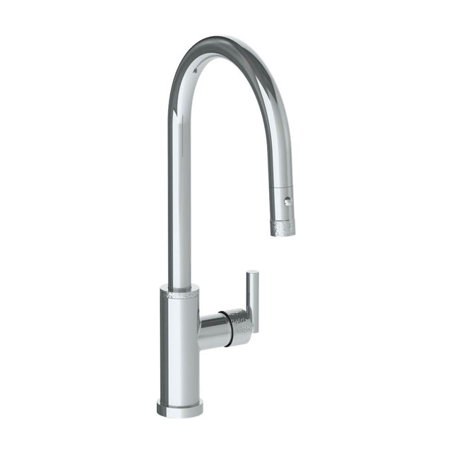 Watermark - Deck Mounted 1 Hole Gooseneck Kitchen Faucet with Pull Down Spray - High Spout - Vintage Copper