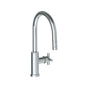 Watermark - Deck Mounted 1 Hole Gooseneck Kitchen Faucet with Pull Down Spray - Low Spout - Vintage Copper
