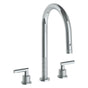 Watermark - Deck Mounted 3 Hole Gooseneck Kitchen Faucet with Pull Down Spray - Vintage Copper